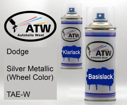 Dodge, Silver Metallic (Wheel Color), TAE-W: 400ml Sprühdose + 400ml Klarlack - Set, von ATW Autoteile West.